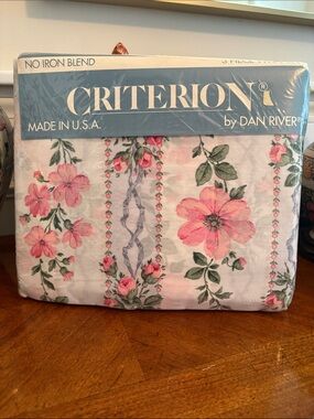 NOS Criterion by Dan River Floral Sheet Set - Pink & Green